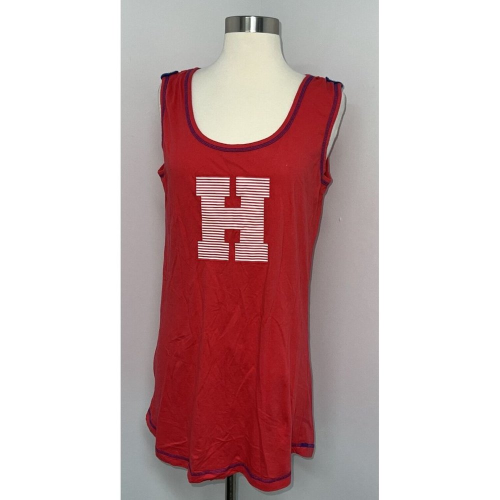 Vtg Y2K 90s Tommy Hilfiger Tank Dress Cotton Sleeveless Red Womens SZ M CoverUp